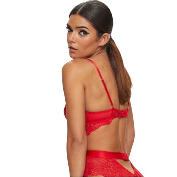 Ann Summers Red Lace Bodysuit Medium NWOT - Picture 4 of 7